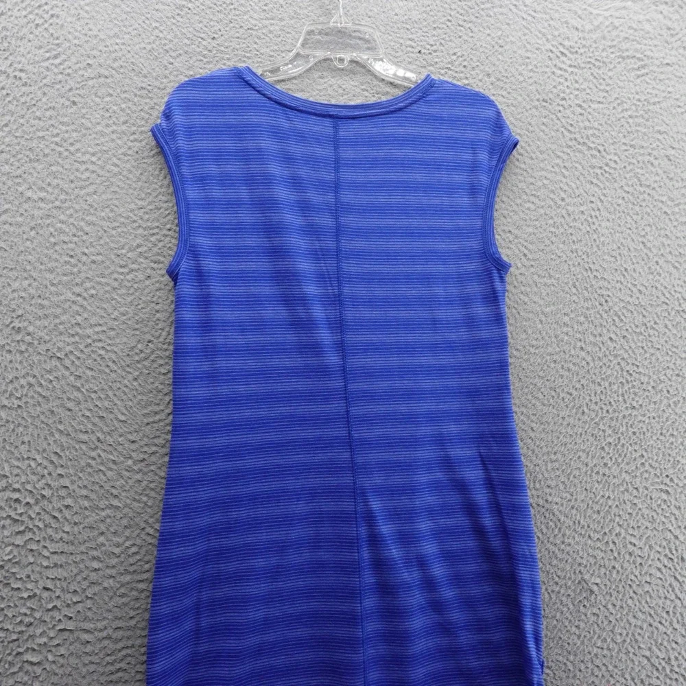 Talbots UPF 50+ Cap Sleeve Dress Small Blue Womens‎ Midi Length Side Tie Casual